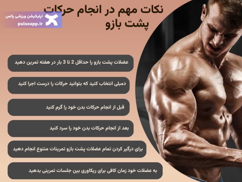 نکات مهم در انجام حرکات پشت بازو