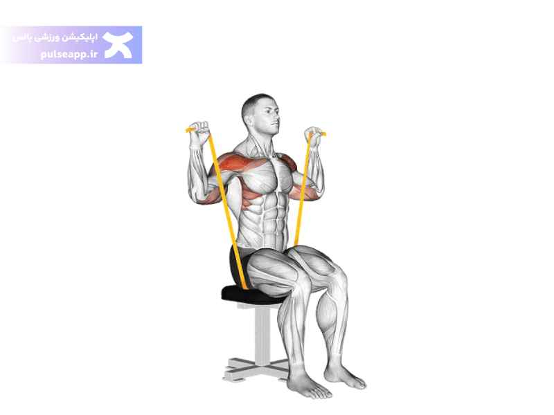 پرس سرشانه با کش ورزشی