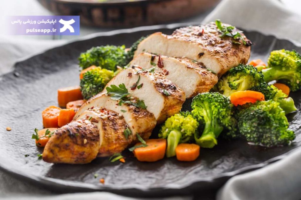 جوجه گریل با سبزیجات