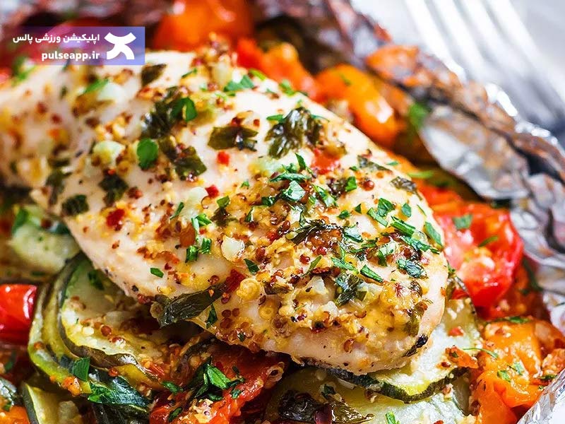 غذای پروتئینی با مرغ